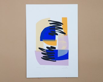 Summer's End contemporary abstract screen print