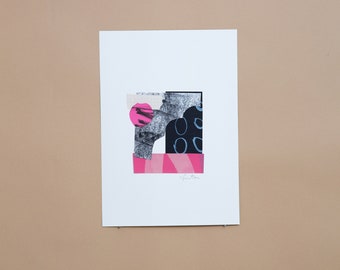 Black and Pink Abstract A4 collage