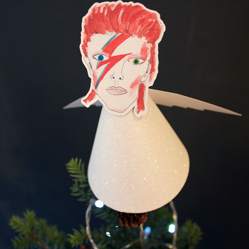 David Bowie Angel Christmas Tree Topper Ziggy Stardust Etsy