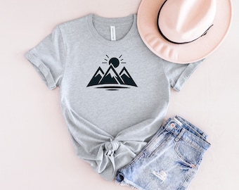 Mountain Range Women's T-Shirt, Nature Graphic Tee, Outdoor Shirt, Hiking Gift, Adventure Clothing