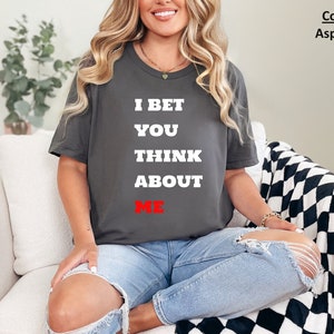 Aposto que você pensa em mim, camiseta feminina com citação inspiradora, camiseta motivadora, camiseta de empoderamento, top inspirador, camiseta musical, camiseta feminina