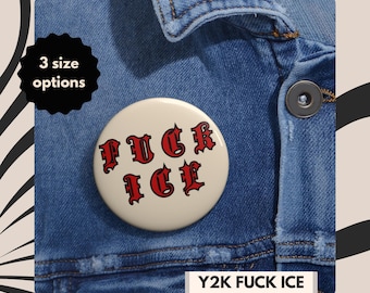 Chinga La Migra Pin Button - Fake ICE Gothic Old English Font - Anti ICE Tu MAGA Fake Trump Riot - Anti Trump Abzeichen - No Kings Demo