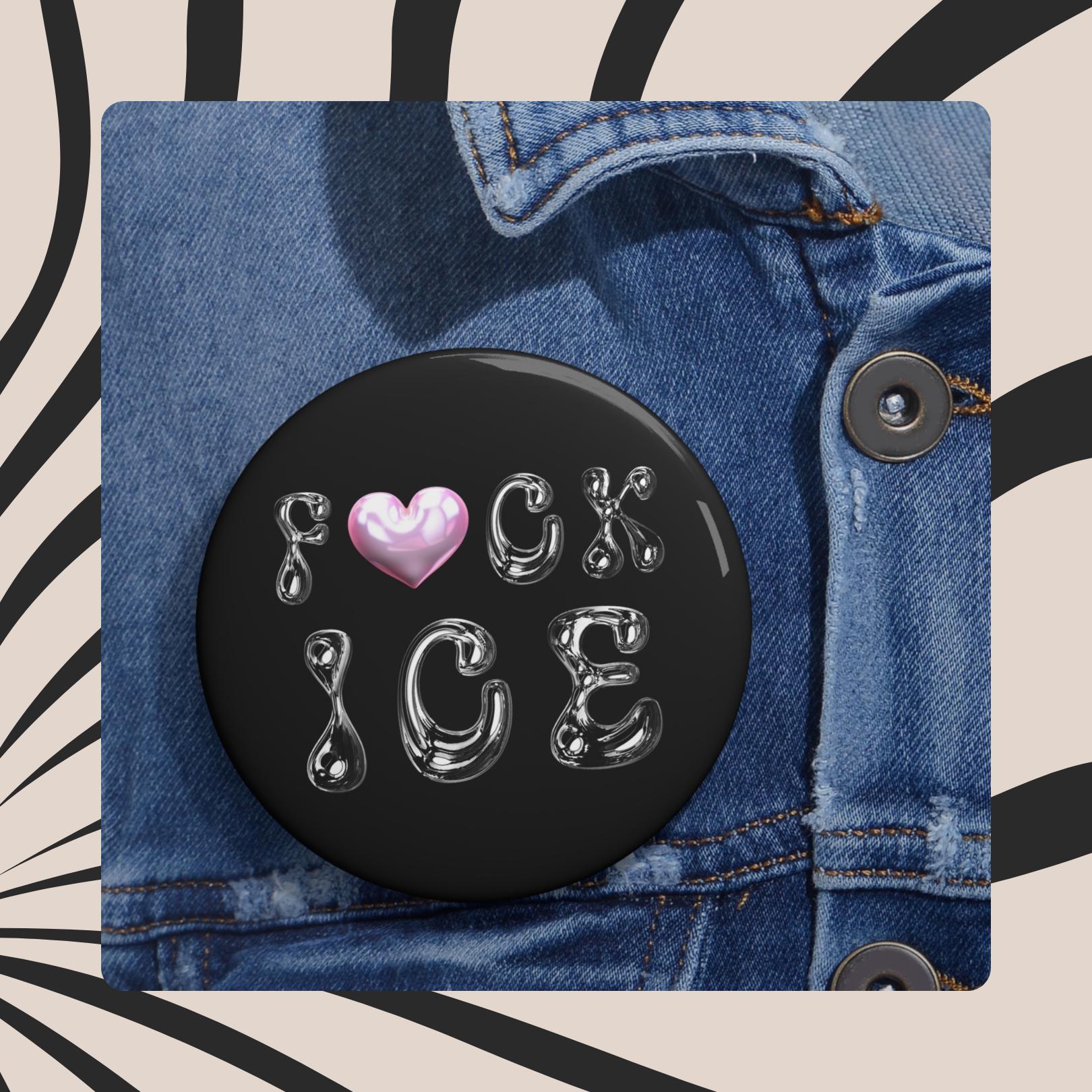 Fuck ICE Y2K Chrome Heart Pin - Protest Statement - Etsy