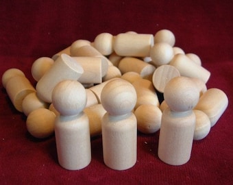 No. 5 Large Boy Peg Doll, Bulk Pack of 25, Unfinished hardwood