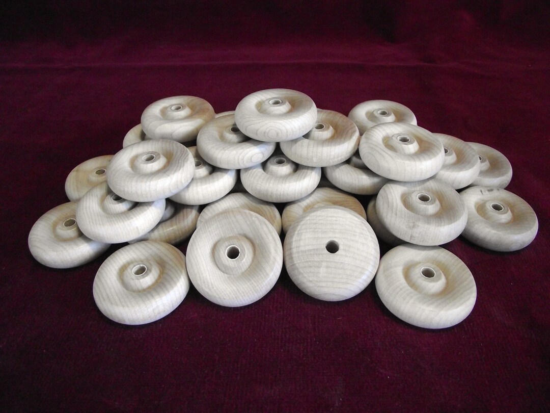 36 Hardwood Wheels 1-3/4 Inch Diameter With 1/4 Hole - Etsy