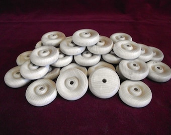 36  Hardwood Wheels  1-3/4 inch diameter with 1/4 hole  unfinished