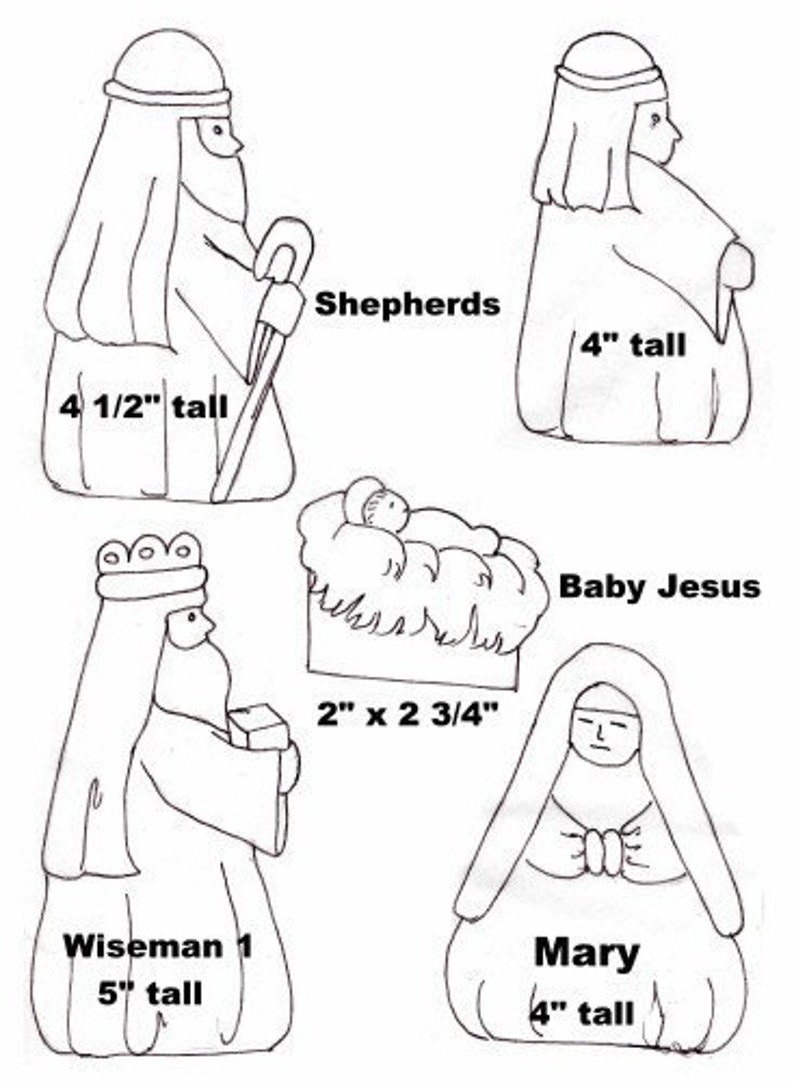 Nativity People Set Unfinished Pine Cutouts - Etsy