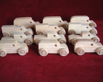 12 Mini-Trucks, All Truck Assortment in Unfinished Pine