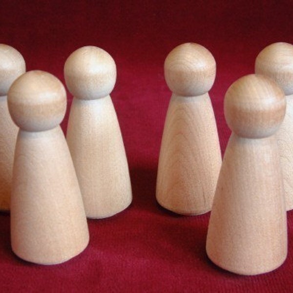 6 No. 1 Large Angel Dolls Unfinished Hardwood