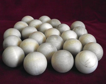 25  Balls, 1-1/2 inch diameter Unfinished Hardwood