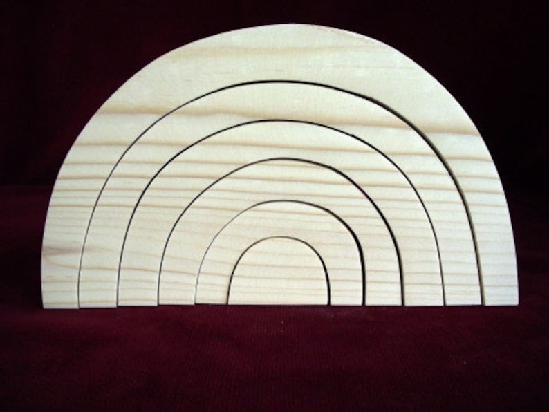 Big Stacker, Plain Rainbow, Unfinished Pine image 1