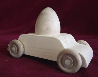 The Eggmobile, Unfinished Pine Vehicle for Hardwood Hen Egg