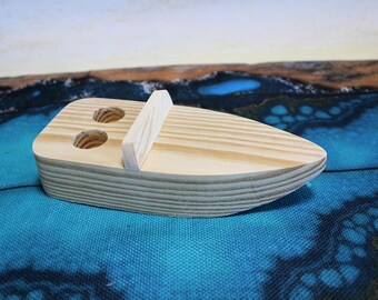 Speedboat WITHOUT Peg Dolls, Unfinished Pine