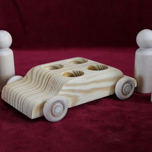 4 for 4 Car, 4-Seater Car for 4 Tall Man Peg Doll, Unfinished Wood image 5