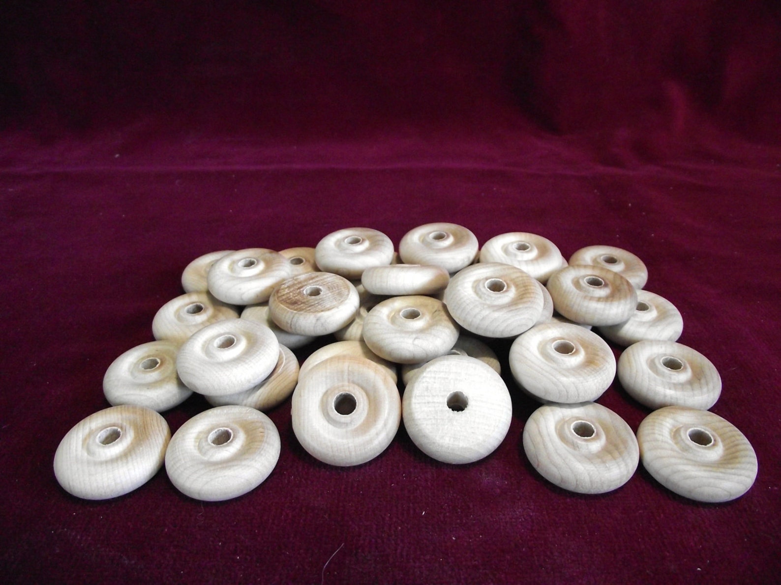 36 Wheels 1-1/4 Inch Diameter With 1/4 Hole Unfinished Hardwood - Etsy