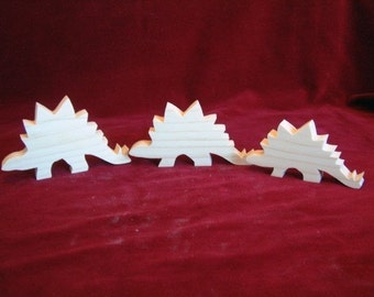 Stegosaurus (Plated Reptile or Spike Back) Dino Family of Unfinished Pine Cutouts