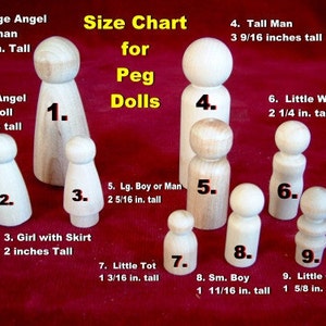 Bulk Pack of 25 of No. 5 Large Boy Peg Dolls, Unfinished Hardwood image 5