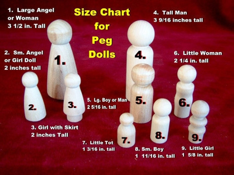 Bulk Pack of 25 of No. 5 Large Boy Peg Dolls, Unfinished Hardwood image 5