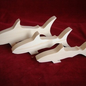 Shark Family of Unfinished Pine Cutouts image 1