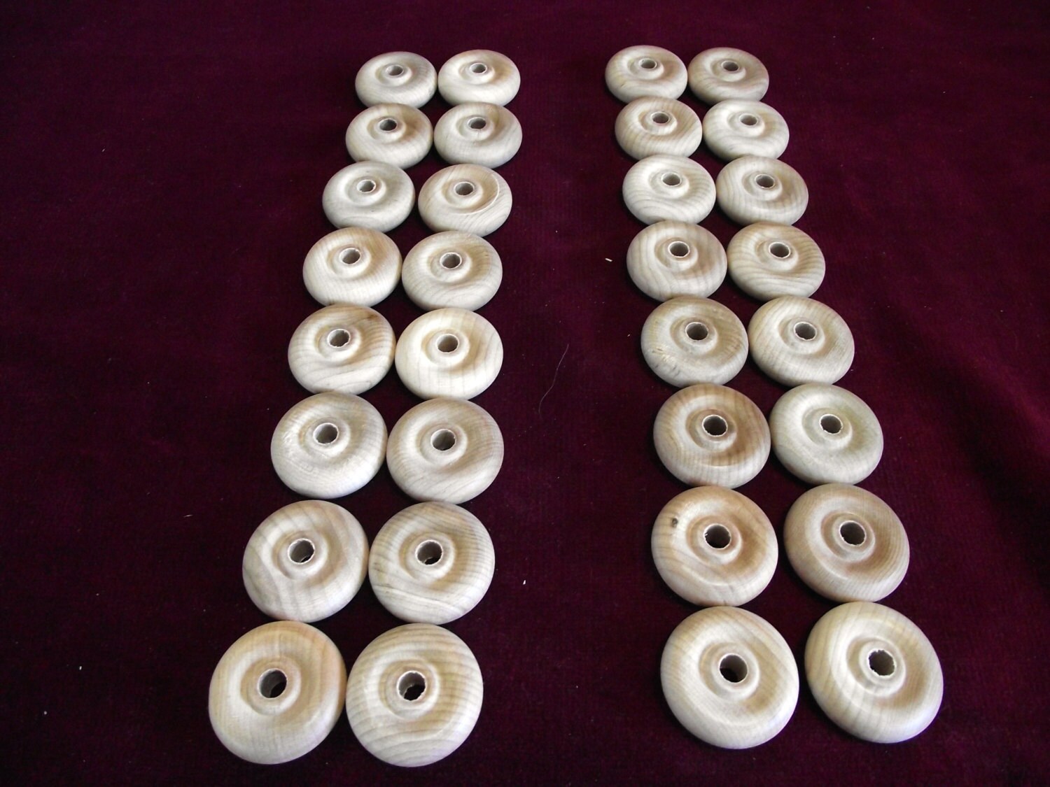 32 Wheels 1-1/4 Inch Diameter With 1/4 Hole Unfinished Hardwood - Etsy