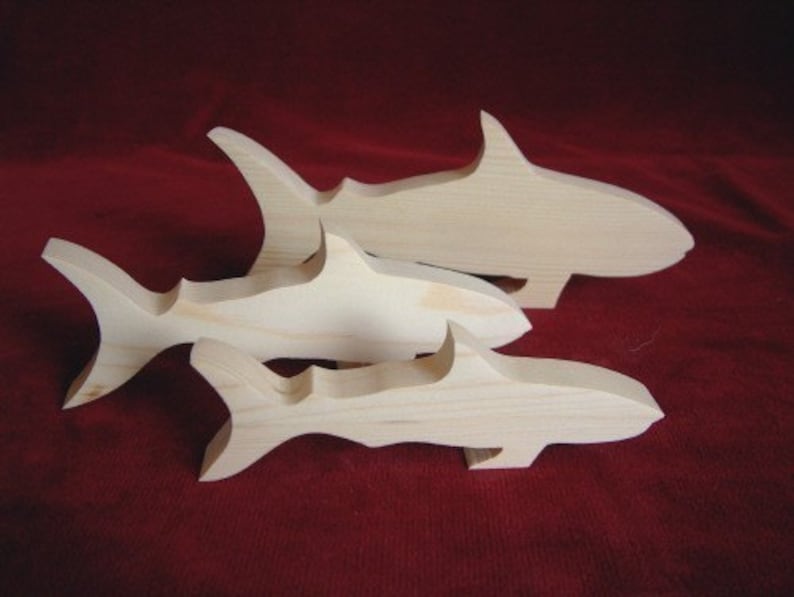 Shark Family of Unfinished Pine Cutouts image 5