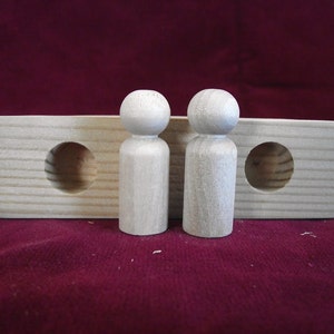 Rocker/Teeter-Totter/Seesaw with 2 8 Peg Dolls, Unfinished Wood image 5