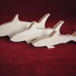 Shark Family of Unfinished Pine Cutouts image 3