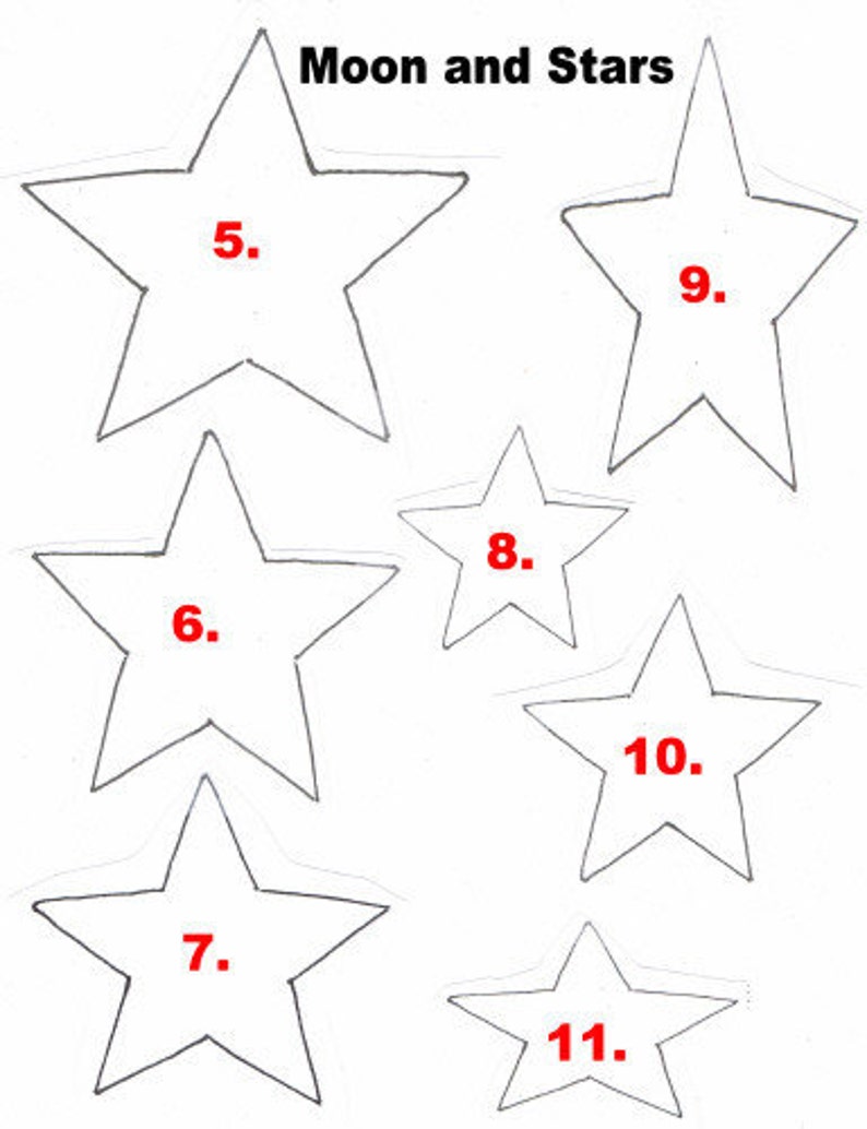 Moon and Stars 11 Piece Assortment of Unfinished Pine Cutouts - Etsy