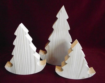 Trio of Heavy Rock and Roll Pines, Unfinished Pine Cutouts