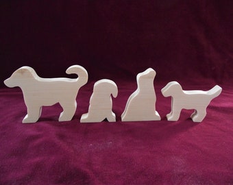 Puppies!! and Mama Too!  Unfinished Wood Toy