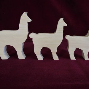 Llama, Llama, Llama a Family Set of Three, Unfinished Pine image 5
