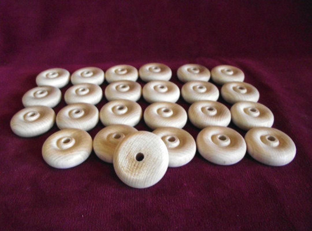 24 Hardwood Wheels 1-1/2 Inch Diameter With 1/4 Hole, Unfinished - Etsy