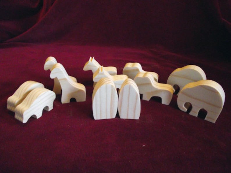 Noahs Ark Story Set, Unfinished Pine image 3