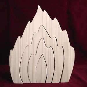 Big Stacker Fire Element, Unfinished Pine Cutout image 1