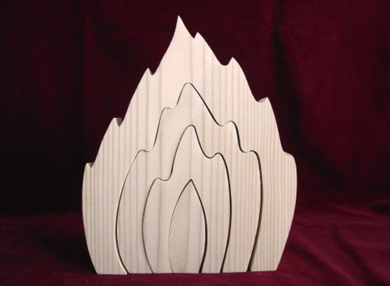 Big Stacker Fire Element, Unfinished Pine Cutout image 1