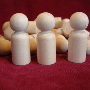 Bulk Pack of 25 of No. 5 Large Boy Peg Dolls, Unfinished Hardwood image 4