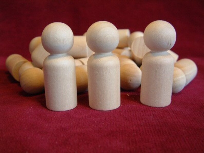 Bulk Pack of 25 of No. 5 Large Boy Peg Dolls, Unfinished Hardwood image 4