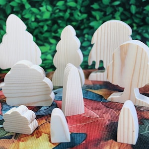 Tree and Shrub Assortment, 9 piece  Unfinished Pine Cutouts