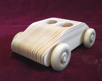 Original  2 Seater Car WITHOUT 2  Peg Dolls, Unfinished Pine