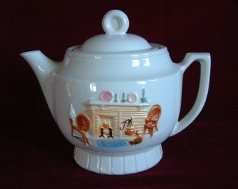 Porcelier Hearth Tea Pot, large size, Vintage PM396 ON SALE NOW