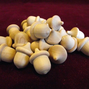 Bulk Pack of 25 Mini-Acorns, Unfinished Hardwood
