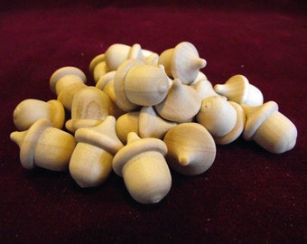 Bulk Pack of 25 Mini-Acorns, Unfinished Hardwood