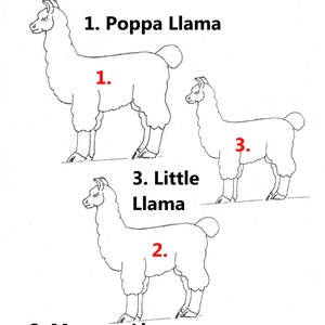 Llama, Llama, Llama a Family Set of Three, Unfinished Pine image 10