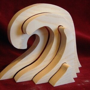 Little Stacker, Water Element Unfinished Pine Cutout image 3