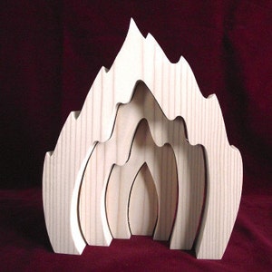 Big Stacker Fire Element, Unfinished Pine Cutout image 3