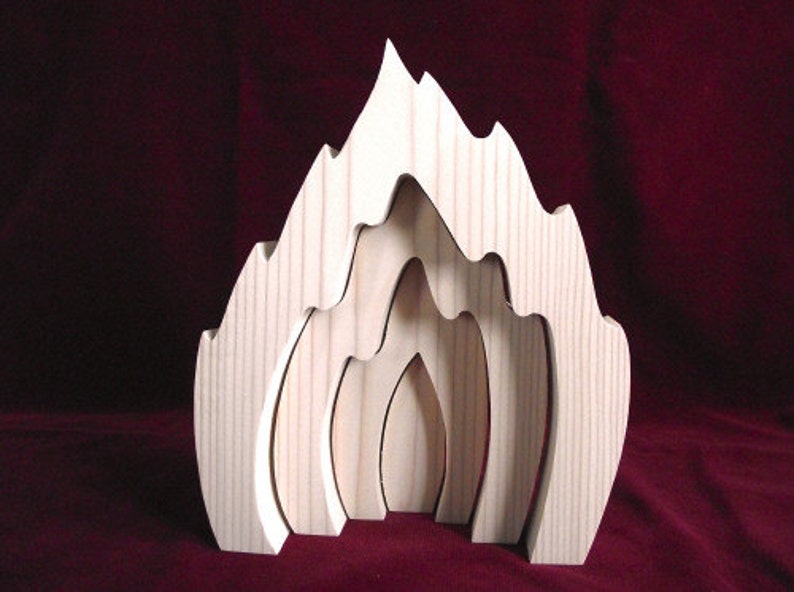 Big Stacker Fire Element, Unfinished Pine Cutout image 3