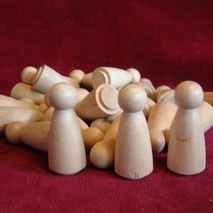 Bulk Pack of 25 of the No. 2 Small Angel/Girl Peg People, Unfinished Hardwood