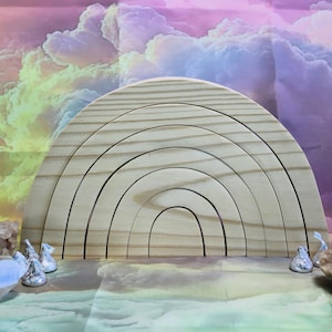 Big Stacker, Super Seven Layer Plain Rainbow, Unfinished Pine
