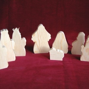 Nativity People Set, Unfinished Pine Cutouts