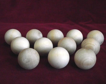 12  Balls, 1-1/2 inch diameter Unfinished Hardwood